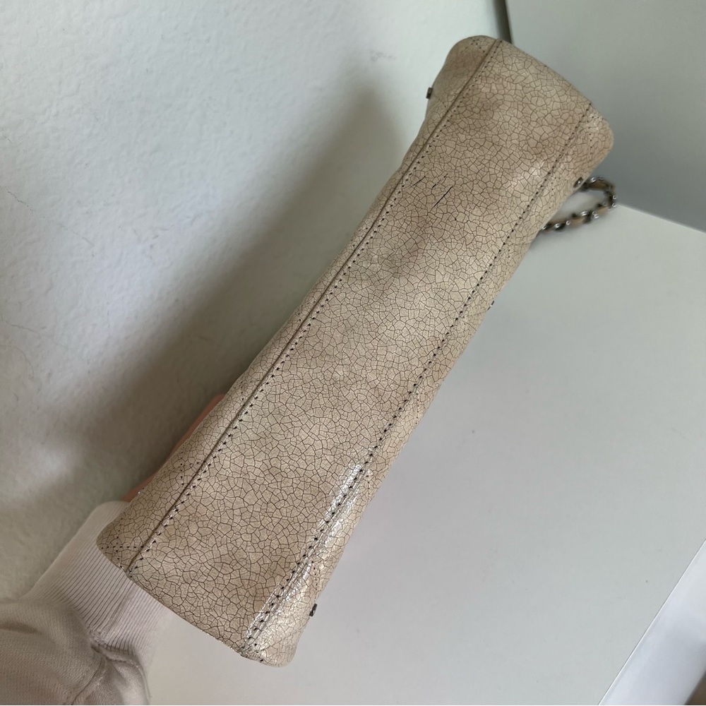 Chanel Vintage Studded CC Reissue Crackle Effect Flap Bag in Tan / Beige - Picture 6 of 16